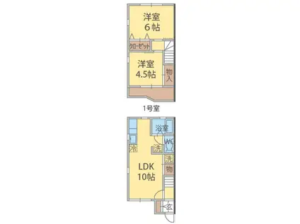 第2タナカグリーンテラス(2LDK/1階)の間取り写真