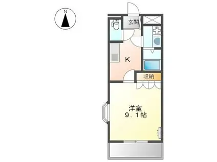 コーラル ガーデン(1K/2階)の間取り写真