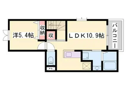 ガーデンコーポ(1LDK/1階)の間取り写真