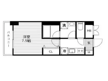 みなてらすレジデンス(1K/2階)の間取り写真