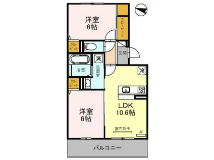 D-ROOM瀬戸川(2LDK/3階)の間取り写真