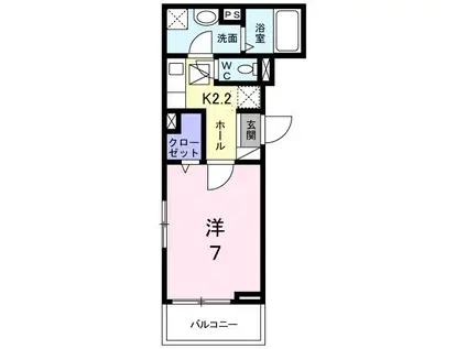 アベニール九の城(1K/3階)の間取り写真