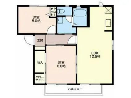 メゾン・マ・シェリ(2LDK/2階)の間取り写真