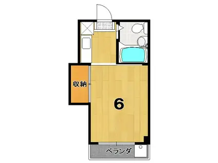 ハッピーアイランド(1K/1階)の間取り写真