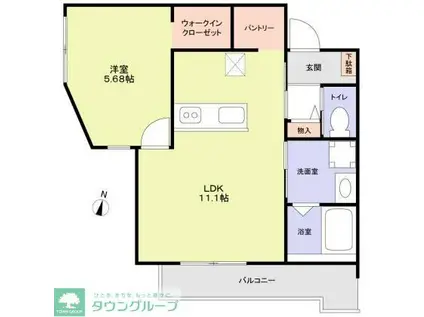 VIOLA TERRACE 北寺尾(1LDK/2階)の間取り写真