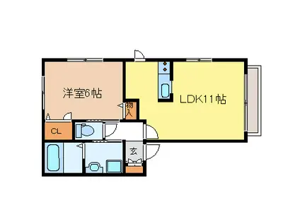 プリマヴェーラ杜王(1LDK/2階)の間取り写真