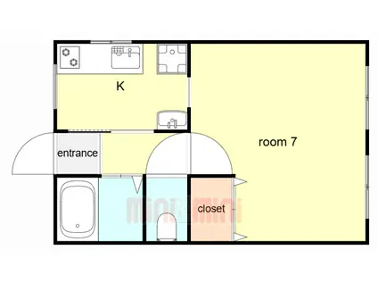 カサブランカビル(1K/2階)の間取り写真