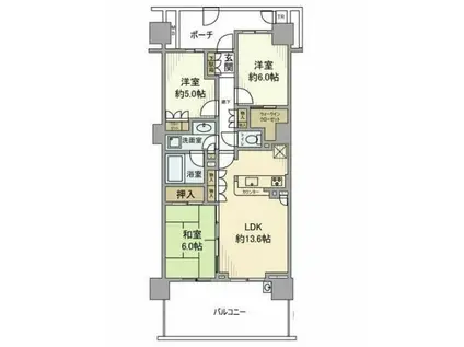 ヴィークステージ北千住イーストレジデンス(3LDK/3階)の間取り写真