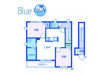 パールガーデンA(2LDK/2階)の間取り写真