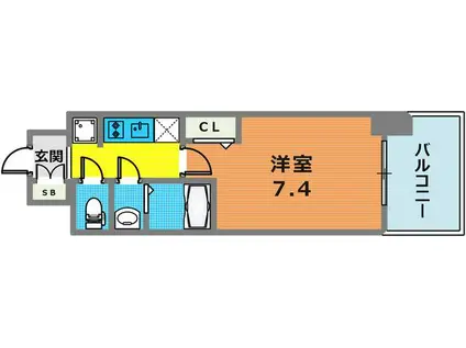 エスライズ神戸三宮山手通2番館(1K/10階)の間取り写真