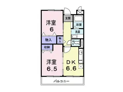 グランドハイツ深川(2DK/2階)の間取り写真