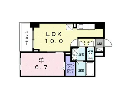 松江3丁目マンション(1LDK/5階)の間取り写真