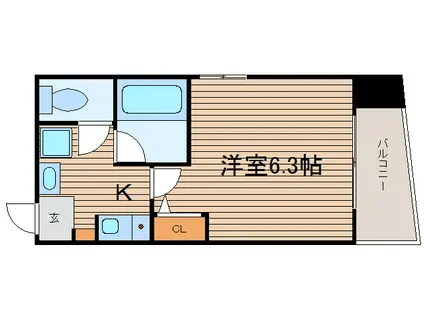 エイペックス大手通(1K/11階)の間取り写真