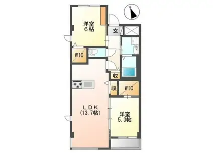 マノワールI(2LDK/1階)の間取り写真