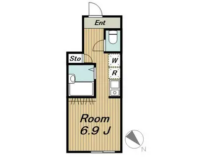 アイコート品川(ワンルーム/1階)の間取り写真