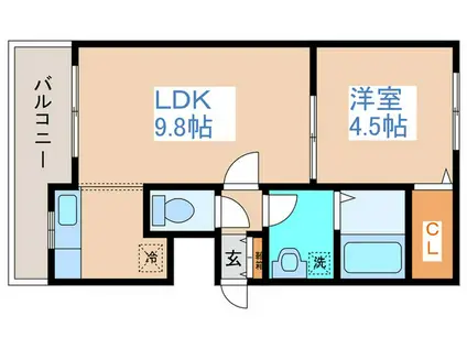 クレア北28条(1LDK/1階)の間取り写真