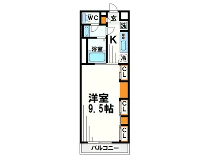 リブリ・千歳烏山(1K/2階)の間取り写真