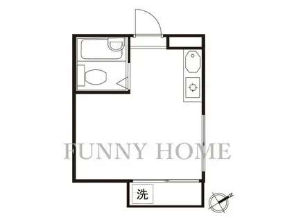 フラッツ上馬(ワンルーム/2階)の間取り写真