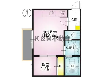 REGALEST ADAGIO(1LDK/3階)の間取り写真