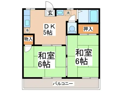 シティハイツ(2DK/2階)の間取り写真