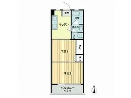 下落合グリーンパーク(2K/3階)の間取り写真