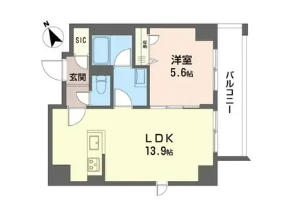 ペールクレスト上麻生(1LDK/4階)の間取り写真