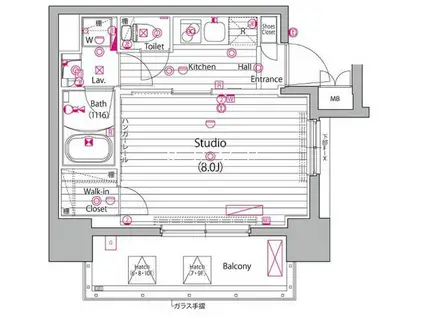 ガーラプレシャス神宮外苑(1K/7階)の間取り写真