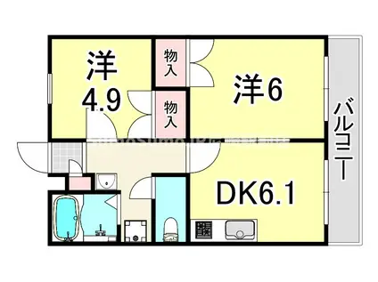 レオパレスKOBATA(2DK/1階)の間取り写真