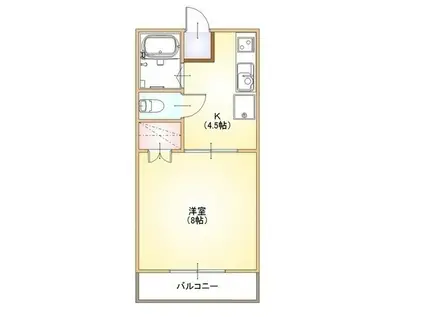 藤巻ハイツ(1K/1階)の間取り写真