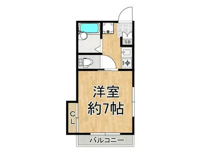 プラムハイツ(1K/2階)の間取り写真