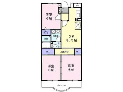 オークランド5弐番館(3DK/5階)の間取り写真