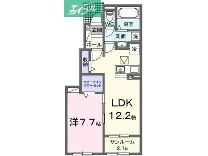 ディリジェントナイン(1LDK/1階)の間取り写真