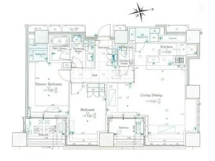 クラッシィタワー新宿御苑(2LDK/30階)の間取り写真