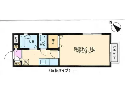 ヒルトップ菊名(1K/1階)の間取り写真