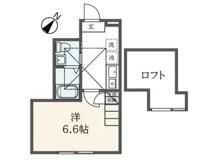 フィリシア石川町 弐番館(1K/1階)の間取り写真