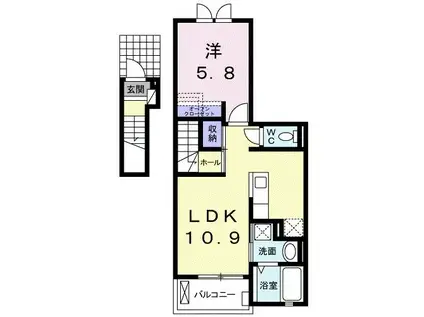 スプリング ヒル(1LDK/2階)の間取り写真