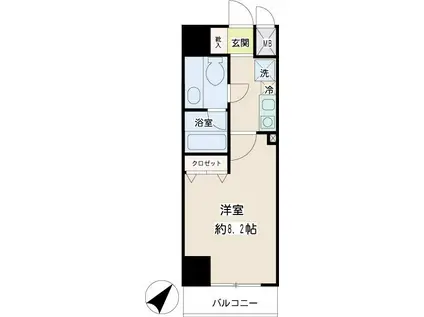 コニファー新子安(1K/8階)の間取り写真