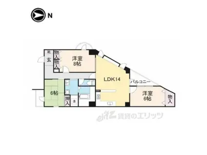 ラポール2(3LDK/4階)の間取り写真