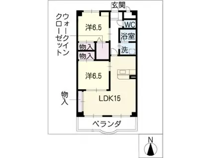 サンシャイングランデ(2LDK/3階)の間取り写真