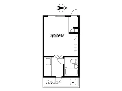 佐々木ビル(1K/2階)の間取り写真