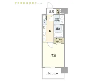 シャンス・ミカド船小路(1K/7階)の間取り写真