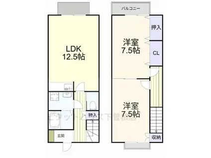 エコ倶楽部嵐山(2LDK/1階)の間取り写真