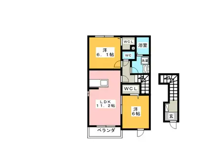 エムズステージIII(2LDK/2階)の間取り写真