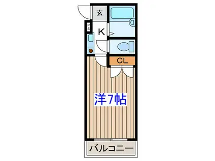ベルシティ中倉(1K/5階)の間取り写真