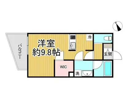 ウェルスクエア西宮(ワンルーム/2階)の間取り写真