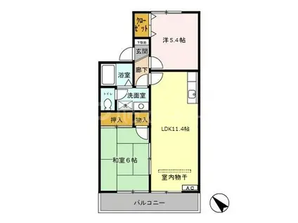 ラ・フランセ弐番館(2LDK/2階)の間取り写真