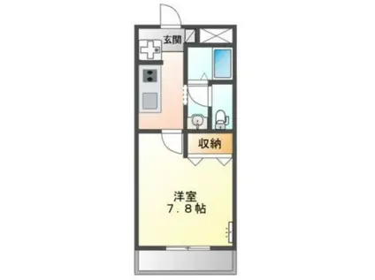 コンフォール深田(1K/4階)の間取り写真