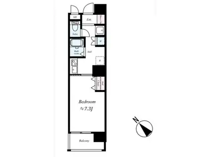 ベルグレードA(1K/10階)の間取り写真