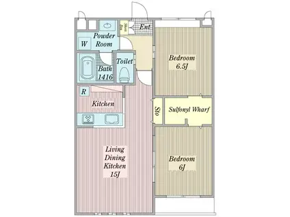 PROSTAR(2LDK/2階)の間取り写真