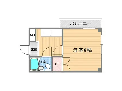 カーサトレピアーニ(1K/2階)の間取り写真